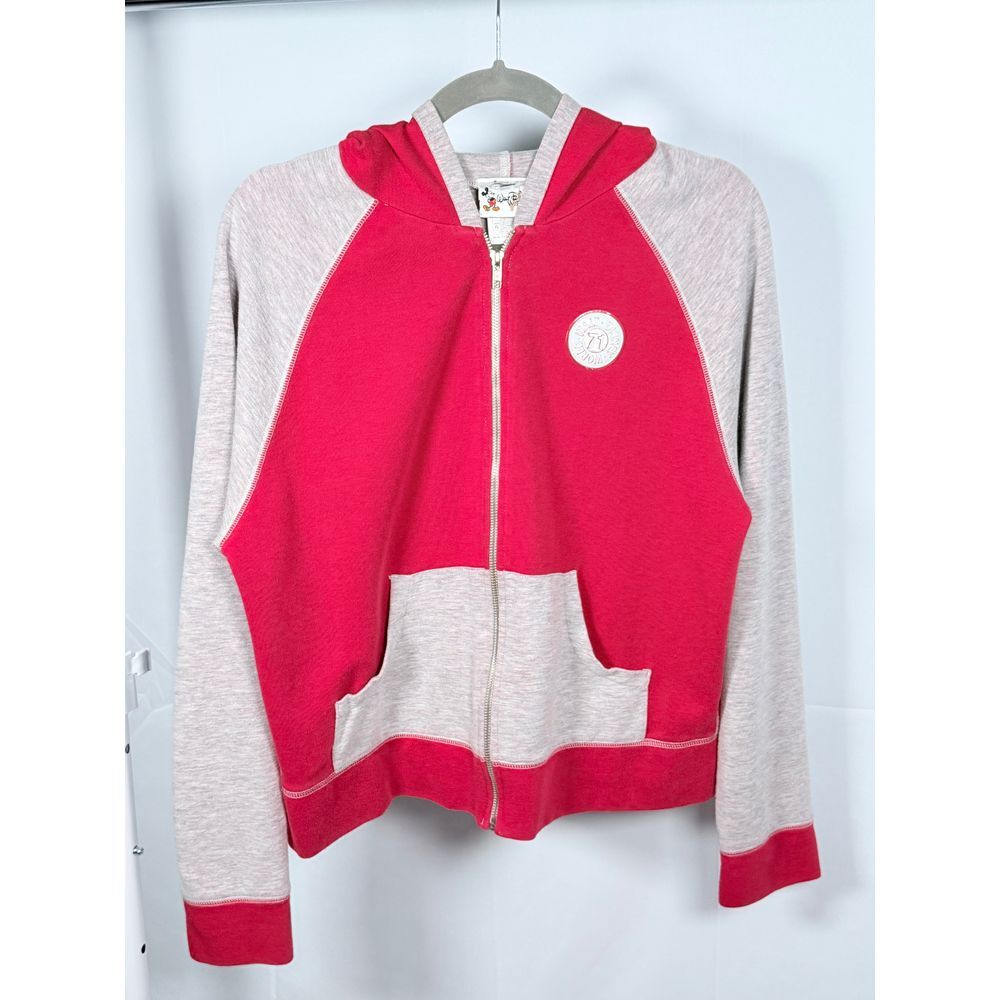 Vintage 90s Walt Disney World‎ Full Zip Hoodie Womens XL Red Loungewear Athletic